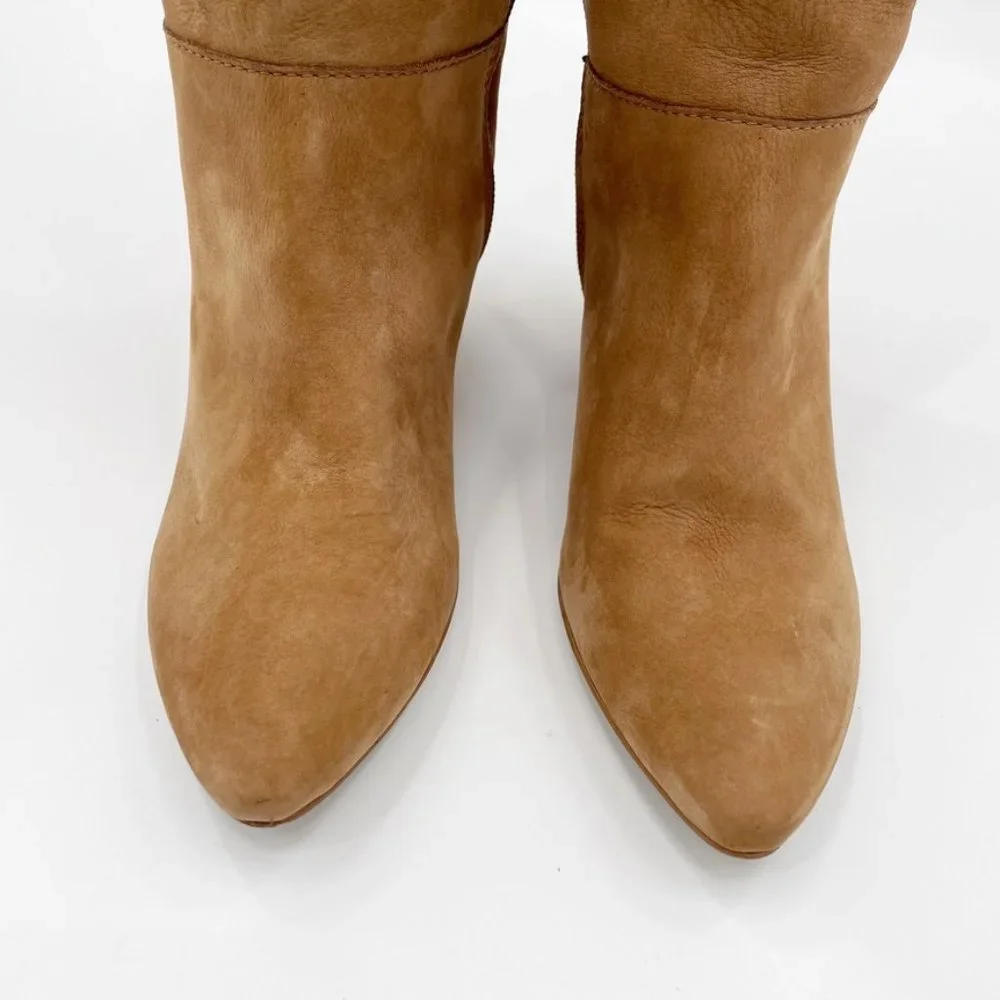 Matisse Womens Tan Suede Leather 1/2 Zip Wedge Boot  Size 6 - Picture 3 of 11